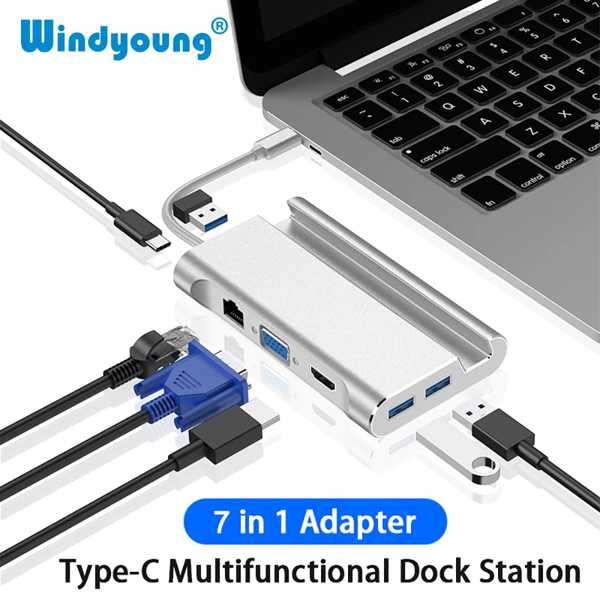 dok type Cdo King station dmi 4k usb 3.0 vga rj45 pd usbc LAP top macbook pro hp surface lenovo samsung dex