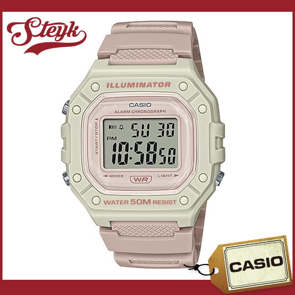 CASIO W-218HC-4A2 Casio наручные часы цифровой стандартный Kids розовый бежевый слоновая кость 