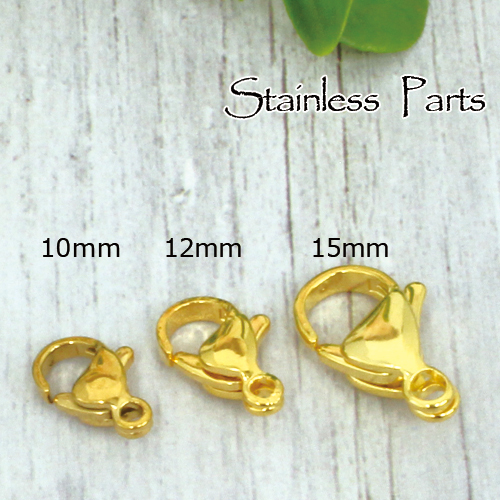  stainless steel 304 crab can hook (na ska n hook ) 3 piece 10mm 12mm 15mm hand made accessory 18 gold coating 