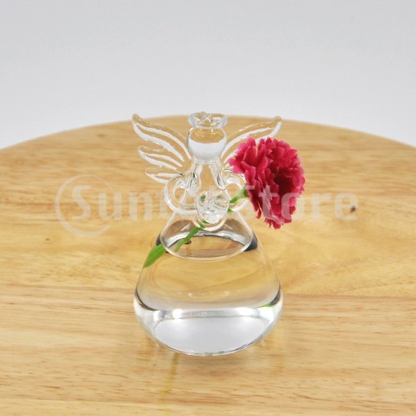  glass vase flower vase transparent angel pattern 2 point set elegant house. decoration equipment ornament new building festival . marriage festival . opening festival . opening festival . desk equipment ornament .. entranceway study window side Northern Europe new life 