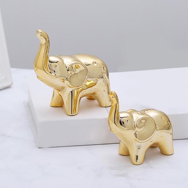 2x симпатичный .. украшение животное. скульптура искусство craft Home Deocr Gold 