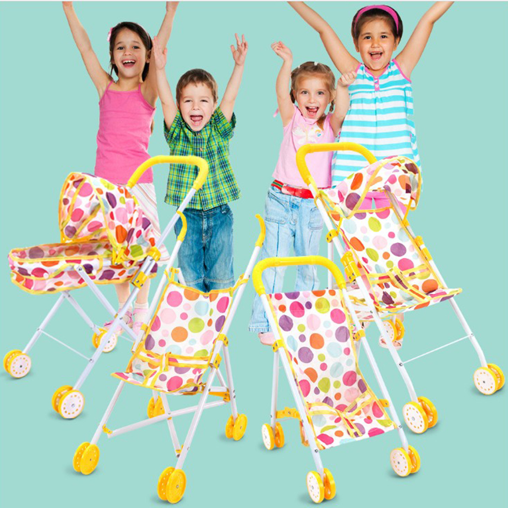  toy toy doll Toro Lee polka dot pattern Mini stroller baby doll for doll care doll stroller folding type 