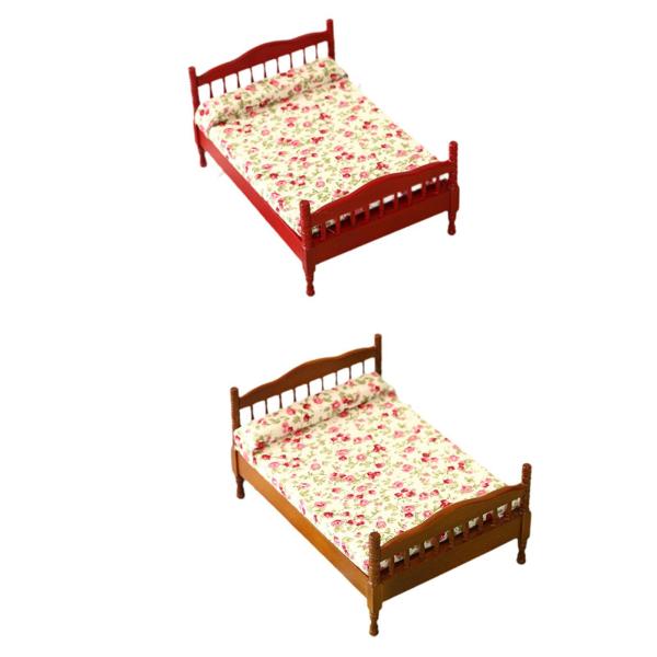 1:12 кукольный дом двуспальная кровать модель ... развлечение из дерева bed модель часть магазин. оборудование орнамент для красный 