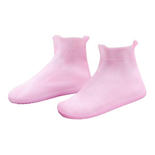  rain boots durability folding 1 pair rain shoes cover sport high King garden pink 30cm