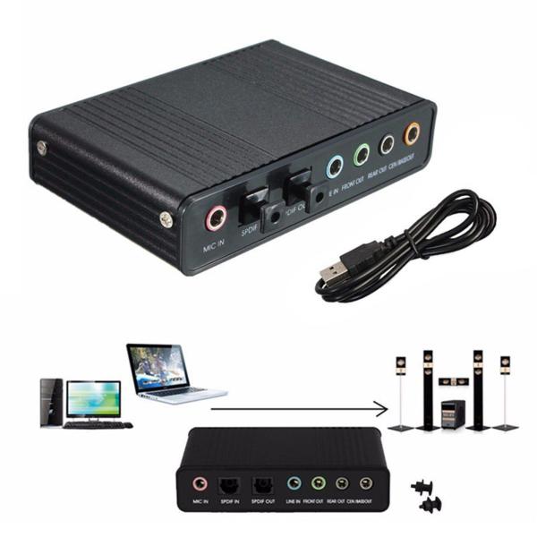  звуковая карта 4 канал 32kHz 48kHz стерео 5.1 LAP верх черный для аудио USB 2.0