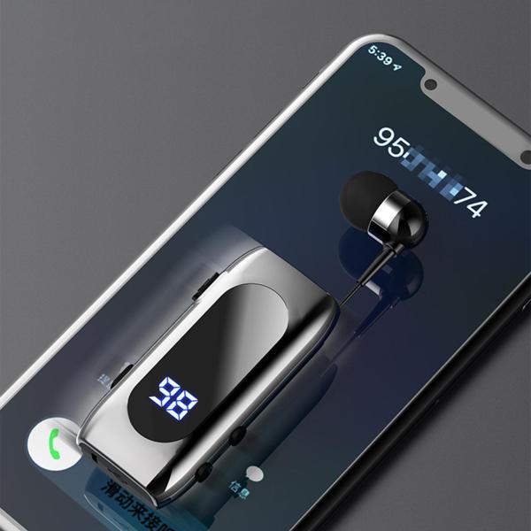  беспроводной наушники headset LED дисплей закрытый HD телефонный разговор мобильный телефон серебряный 