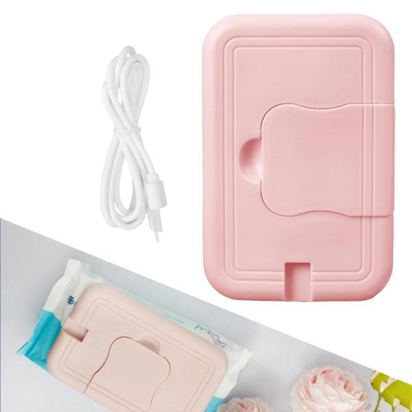  baby wipe heater baby wet wipe warmer portable USB Powered wipe heater pink 