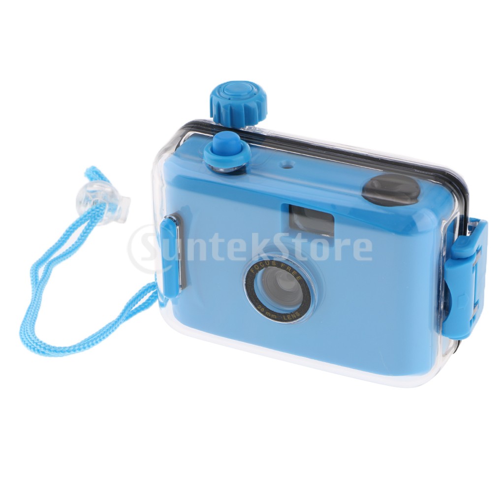  миниатюрный водонепроницаемый пленочный фотоаппарат повторный использование возможность аккумулятор не необходимо подводный фотосъемка глубина 5m до - синий 