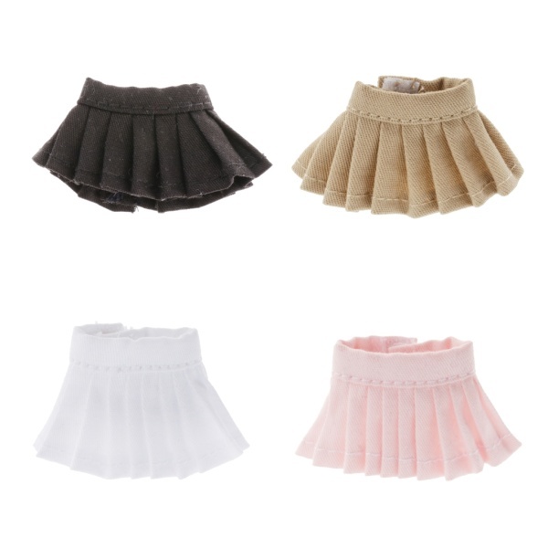 1/12 scale doll skirt girl pleat miniskirt put on . change doll accessory all 4 color 