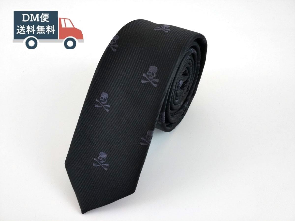  узкий галстук маленький галстук черный Skull череп gaikotsu популярный 6cm DM рейс бесплатная доставка простой 