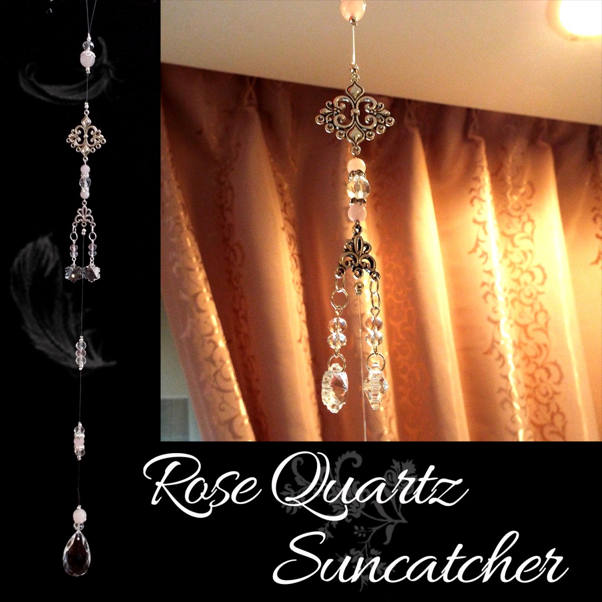  top approximately 38mm love .UP natural stone rose quartz ... suncatcher Power Stone accessory interior 