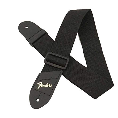 FENDER Economy Strap GOLD 2" Black Polyester Logo Straps guitar strap 