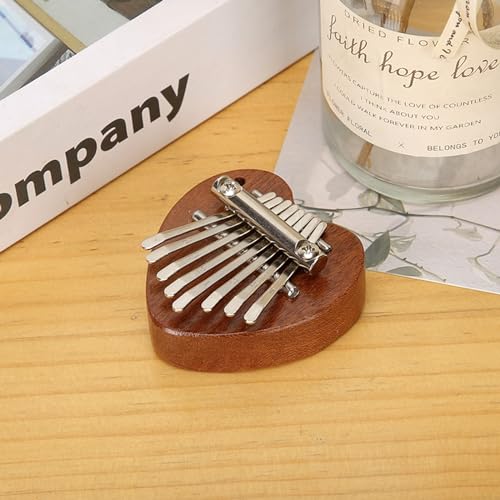  chinese quince ba parent finger piano 8 key high class wood Mini finger piano finger percussion instruments finger music box beginner set child adult beginner oriented heart . shape 