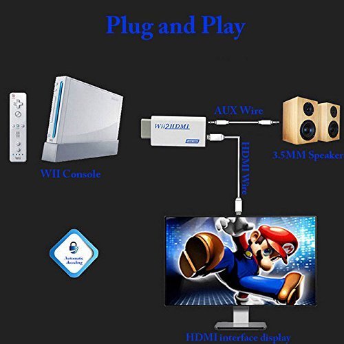  wing da-* новейший версия * Wii to HDMI Adapter Wii.HDMI конвертер Wii сигнал .720p 1080p. изменение (1.5M высокая скорость HDMI кабель приложен )