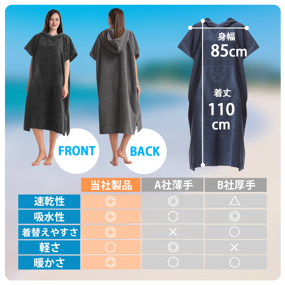 o put on change poncho surfing sea water . towel poncho towel cloth men's lady's 