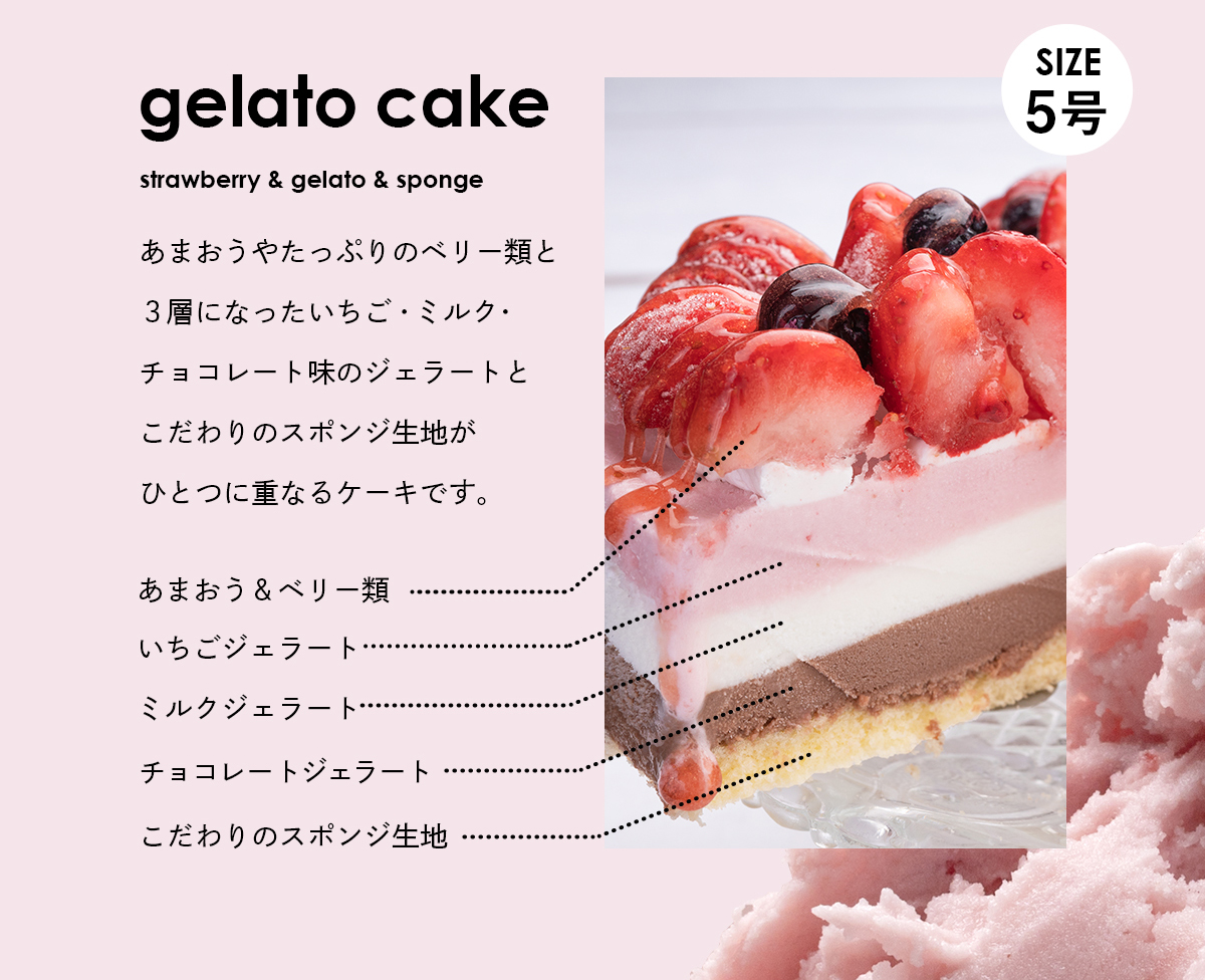  Fukuoka prefecture production .....go Logo ro gelato ice cake 5 number 15cm diameter .. goods gift present birthday cake Strawberry Fields (..... gelato )