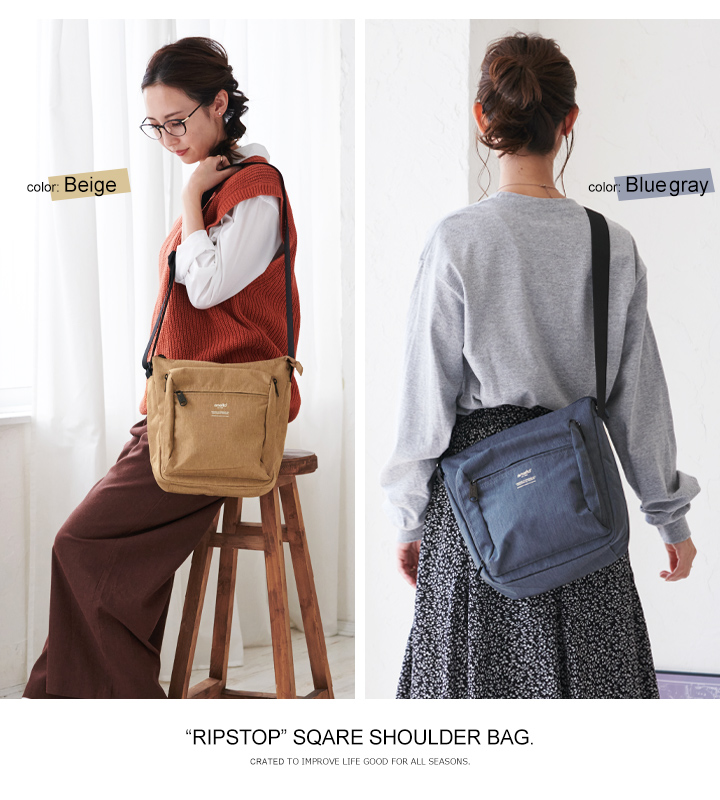 anelloa Nero shoulder bag lady's anello shoulder bag diagonal ....... shoulder .. shoulder Mini ba grip Stop multifunction B5