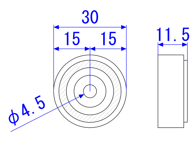 30mm резина ножек Gold aluminium 