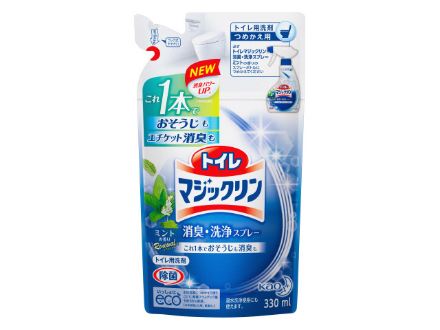 花王 トイレマジックリン 消臭洗浄スプレー ミント つめかえ用 330ml × 1個の商品画像