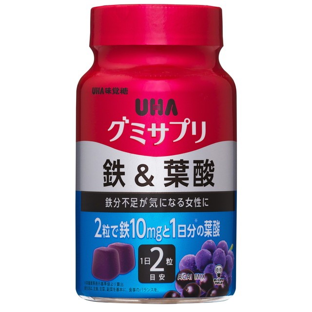 UHA味覚糖 UHA味覚糖 UHAグミサプリ 鉄＆葉酸 30日分×1袋 グミ、ジェリービーンズの商品画像