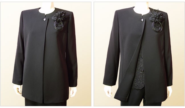 新作モデル 喪服 ロング丈 体型カバー ブラックフォーマル レディース ミセス お尻が隠れる ゆったりノーカラーロングジャケット 単品 大きいサイズ 日本製 礼服 貴女だけのフォーマルsunlook Lubarol Com