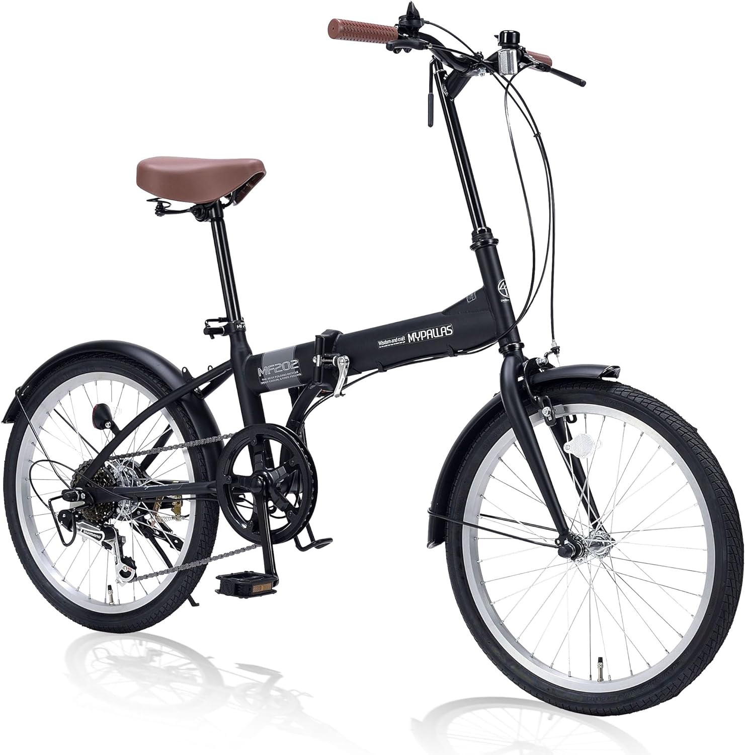  my palas foldable bicycle 20 -inch MF202 mat black 20*6SP stylish change speed gear attaching [ Honshu only free shipping ]