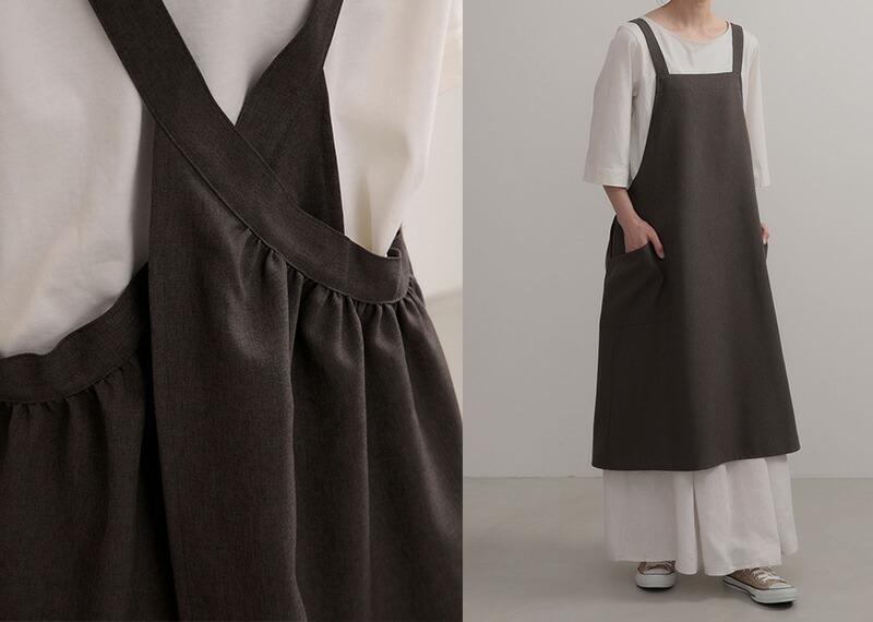  apron non iron no- iron back Cross One-piece Easy care polyester 100% wrinkle . if not wrinkle . if not wrinkle prevention 