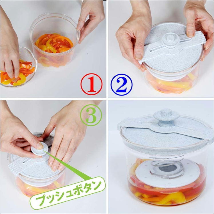  tsukemono pickles container attaching thing preservation container .. preservation air-tigh case fluid leak smell prevention convenience goods vegetable ......... one night .. easy immediately seat .. thing Zanmai made in Japan 