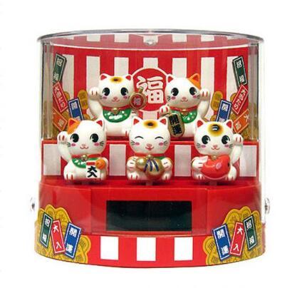  solar doll 5 pcs. maneki-neko sun ta toy maneki-neko solar power pretty yawing doll solar toy 