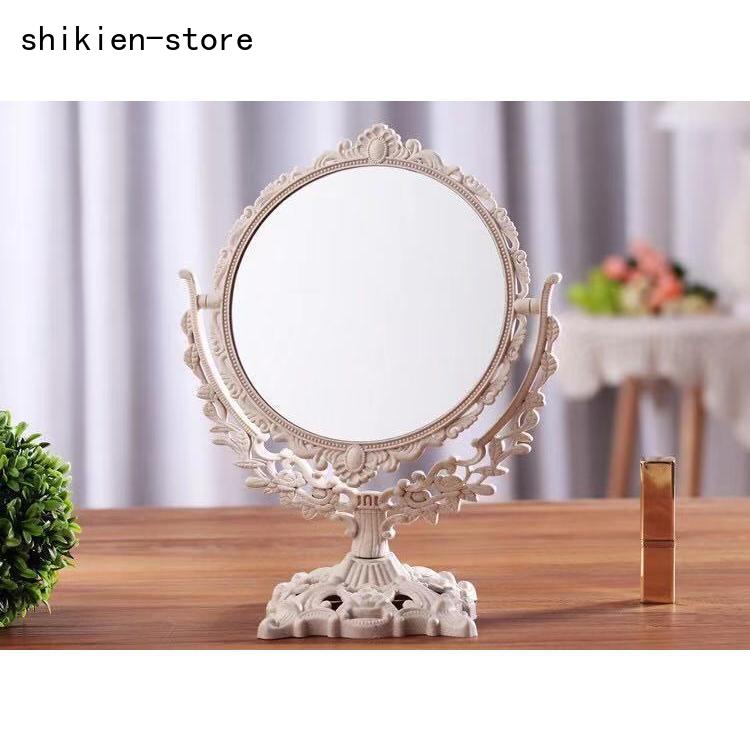  desk mirror mirror both sides antique style 360 times moveable make-up mirror cosmetics mirror carrying stylish lovely ellipse round shape Heart ... desk stand 