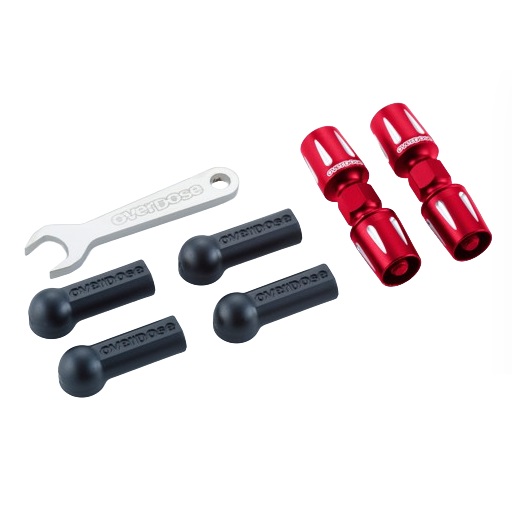 オーバードーズ overdoseアルミプッシュロッドターンバックルレッド新品 OVERDOSE アルミプッシュロッドターンバックル （For GALM/レッド