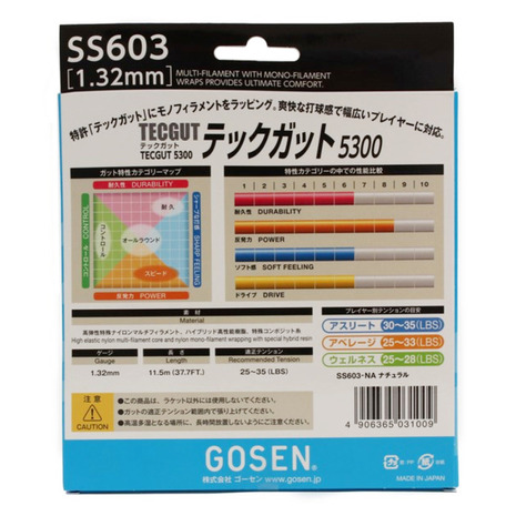  Gosen (GOSEN)( men's, lady's, Kids ) soft tennis -stroke ring Tec gut 5300 NA SS603NA