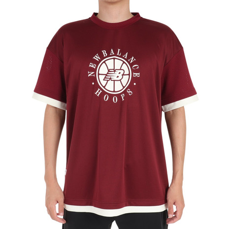  New balance (new balance)( мужской ) баскетбол одежда Logo Layerd короткий рукав футболка AMT25058