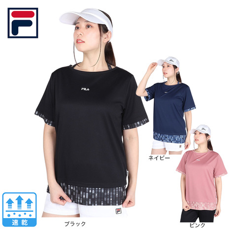  filler (FILA)( lady's ) tennis wear lady's total pattern fake short sleeves T-shirt FL6842