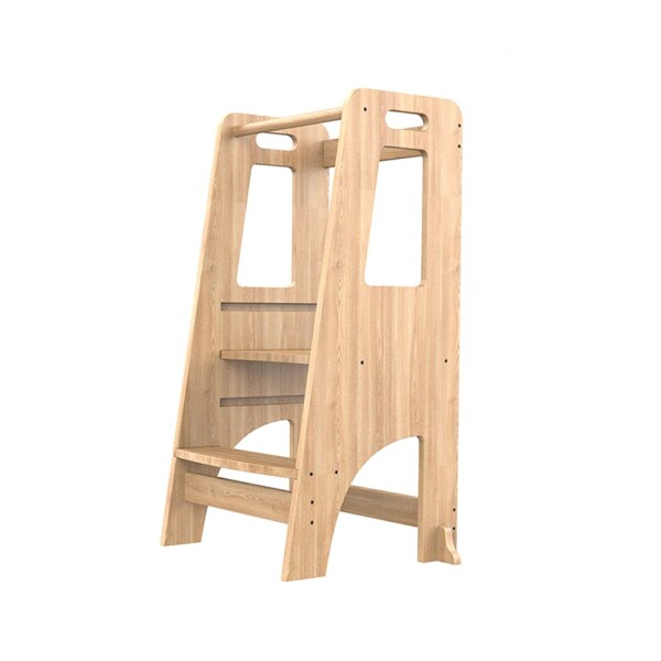 CUGBO step‐ladder for children assistance pcs Kids step stool stepladder child construction type robust wooden ladder kichi