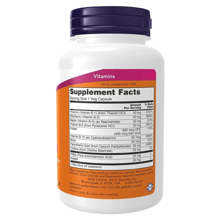 nauf-zB-50 supplement 100 bead NOW Foods vitamin B group 8 kind folic acid niacin biotin punt ton acid PABA Colin inosi tall beji Capsule 