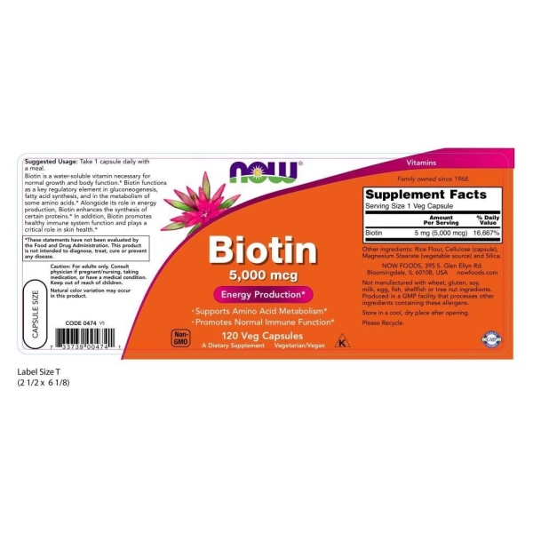 nauf-z биотин дополнение 5000mcg 120 шарик NOW Foods Biotinbeji Capsule витамин H 120 день минут 