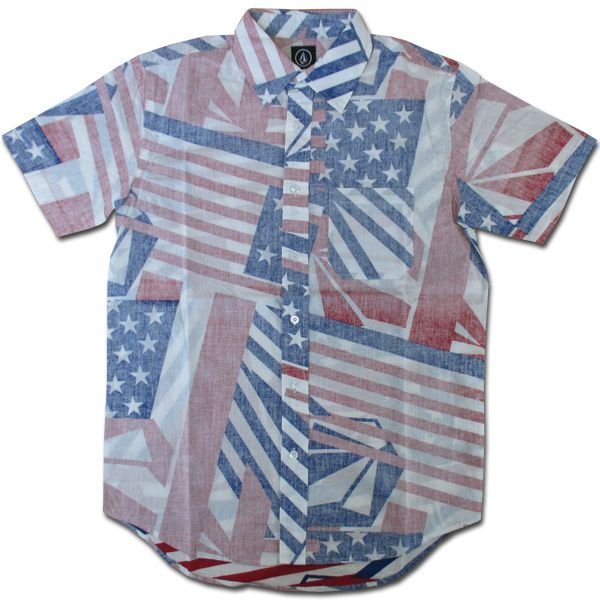 VOLCOM/ Volcom общий рисунок рубашка /(Flag S/S )JAPAN LIMITED стандартный товар 