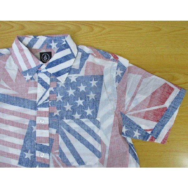 VOLCOM/ Volcom общий рисунок рубашка /(Flag S/S )JAPAN LIMITED стандартный товар 