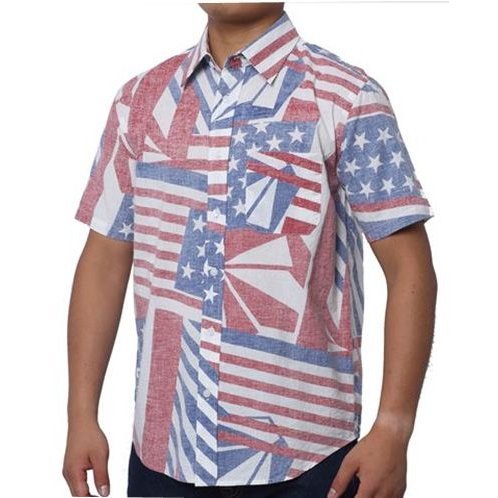VOLCOM/ Volcom общий рисунок рубашка /(Flag S/S )JAPAN LIMITED стандартный товар 