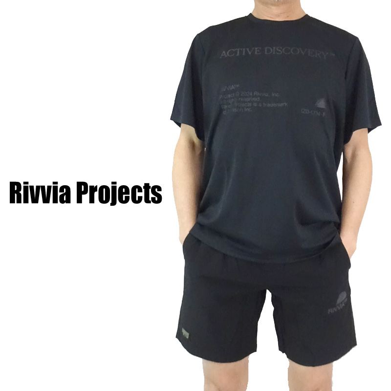  переселение распродажа! ограниченное количество!Rivvia PROJECTS/li vi a Pro jektsu мужской короткий рукав Surf TEE DISCOVERY SPORTS T-SHIRT BLACK UPF50 мужской [ замена возвращенного товара отмена не возможно ]