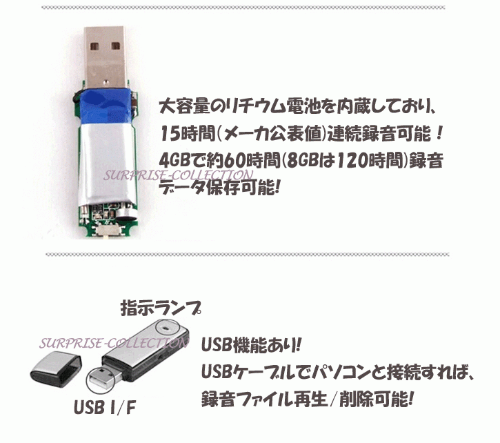  voice recorder USB type 4GB built-in USB memory high capacity length hour recording operation easy 16GB till up possibility IC recorder 