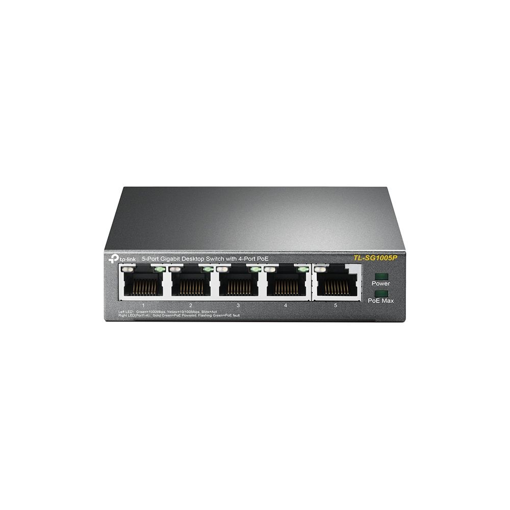 TP-Link 5ポート ギガビット デスクトップ スイッチングハブ（4PoE対応＋ポート搭載）TL-SG1005Pの商品画像