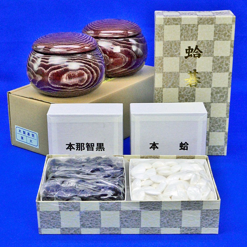  Go stones Hyuga city Special made clam Go stones 30 number virtue for thickness 8.0mm wooden chestnut go-stone container attaching [ Go shogi speciality shop. . Go shop ]