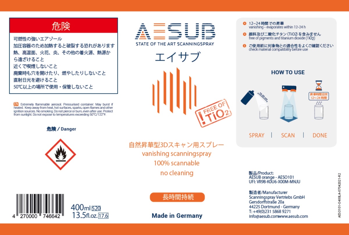 AESUB(ei sub ) orange spray 400ml 3D scanner for .. spray length hour .. type 