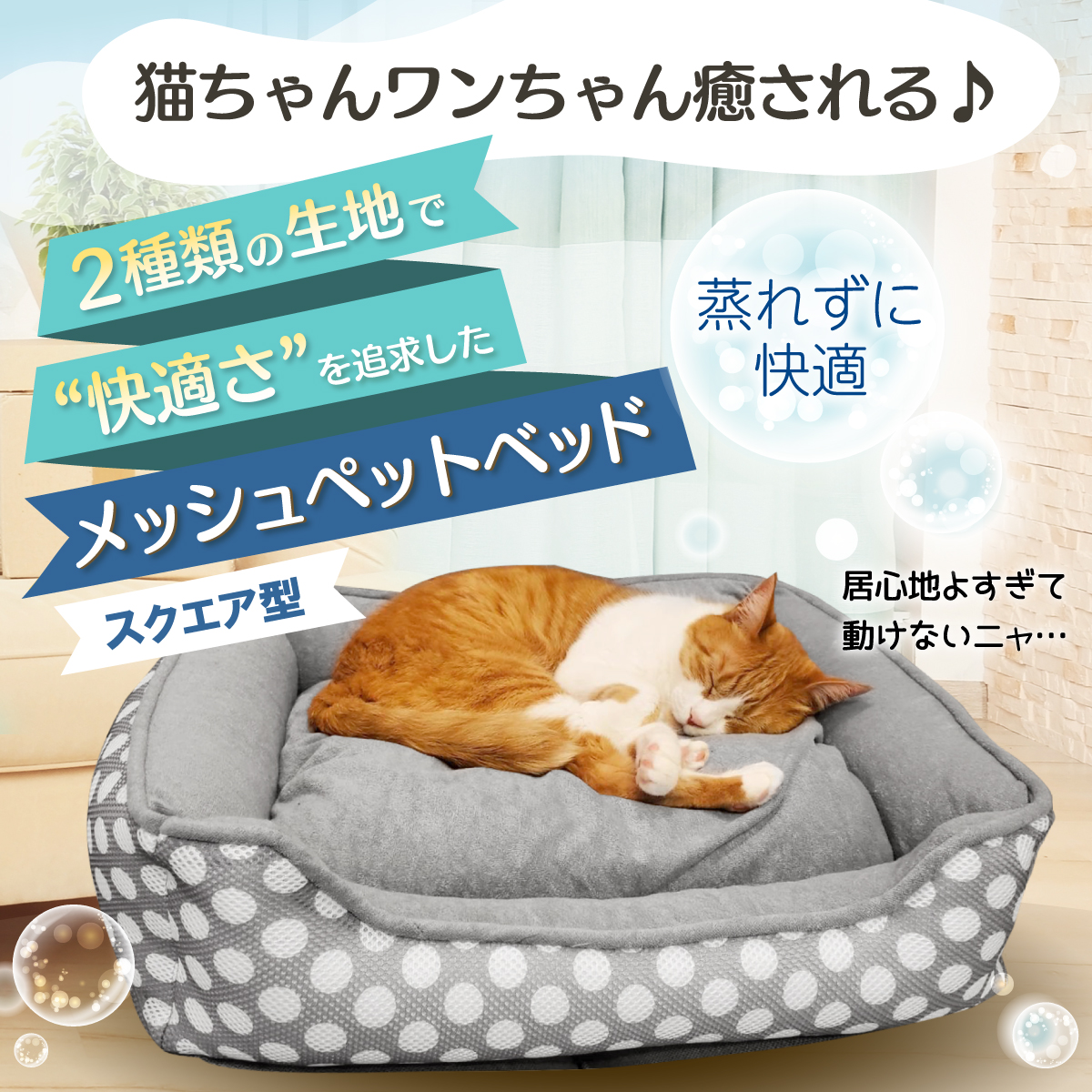  pet bed dog cat bed mat for summer ...ka gong - mesh pa dolphin bar soft spring summer 2WAY lovely stylish sofa square type M size 
