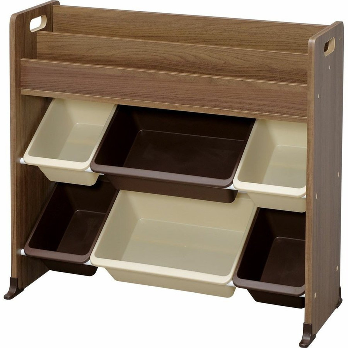 絵本棚付トイハウスラック W863×D347×H798mm ETHR-26 （ウォールナットブラウン）の商品画像