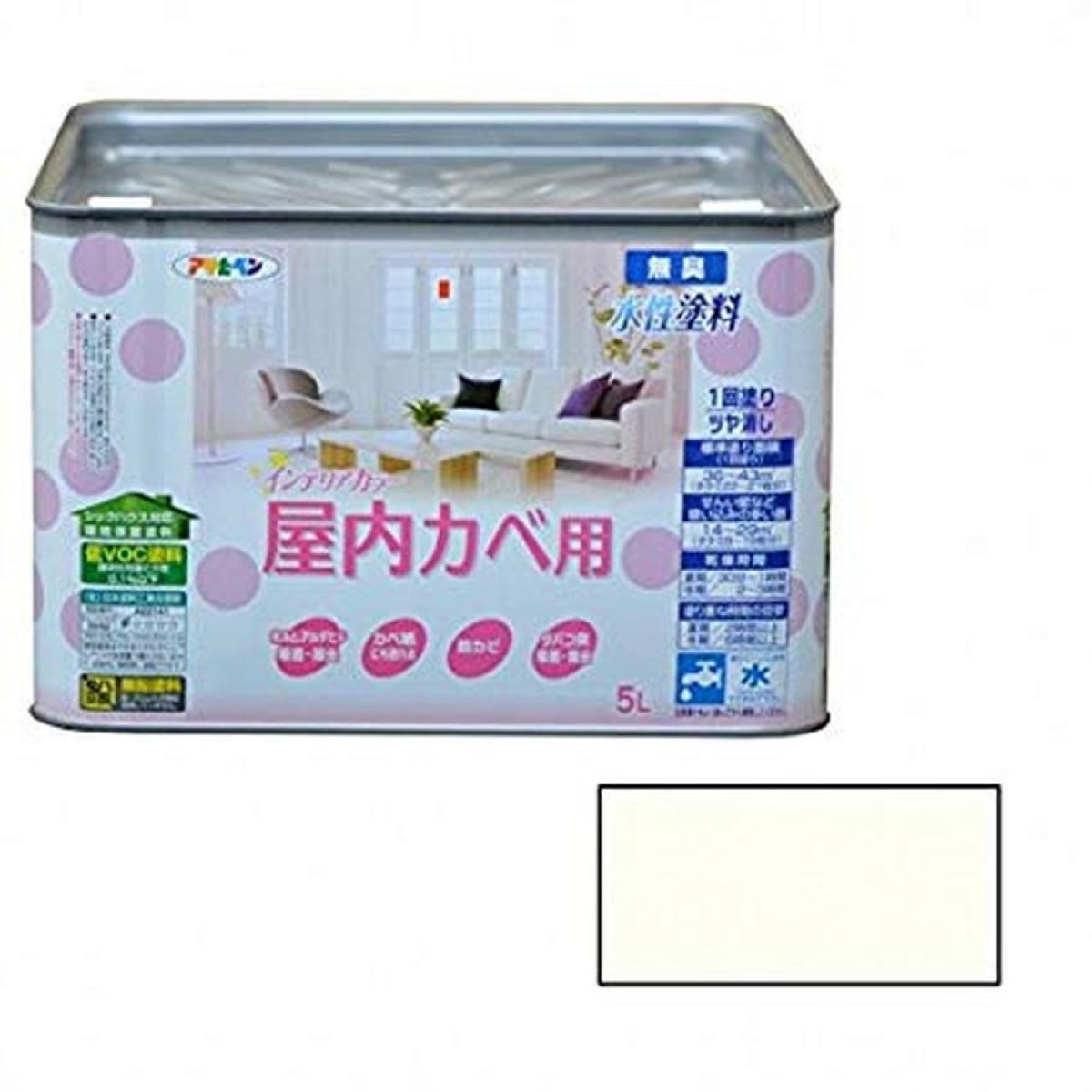アサヒペン NEW水性インテリアカラー屋内カベ用 ミルキーホワイト 5Lの商品画像