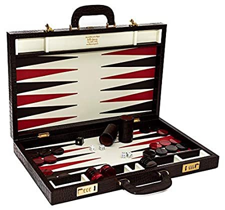 Bello Games Collezioni - Giuseppe Luxury Genuine Leather Backgammon Set fro