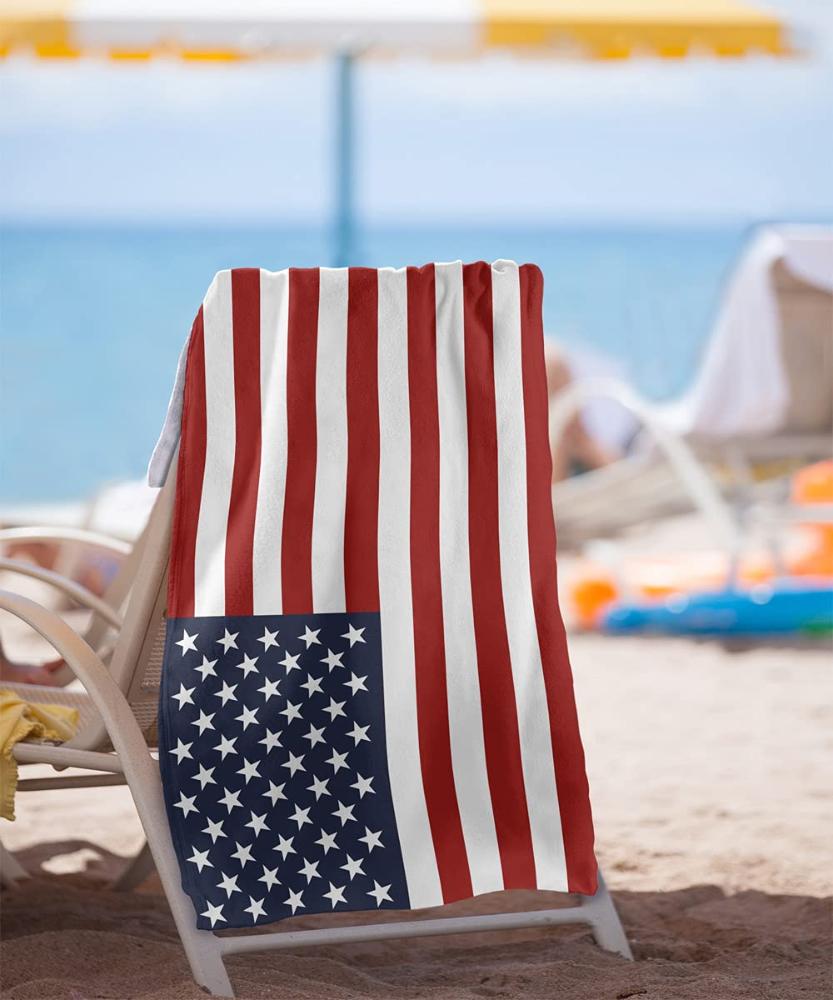 LOGOVISION American Flag Beach Towel 30" X 60"